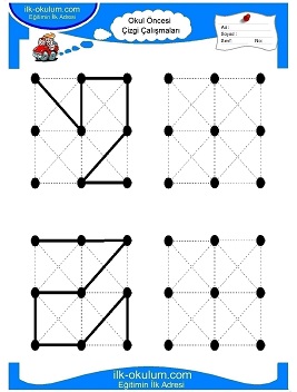 Çocuklar İçin Çizgi Çalışma Sayfaları 